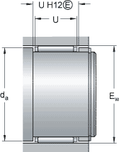 Abutment dimensions for needle roller and cage assemblies