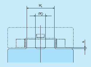 Example of mounting dimensions of CRWU...R bed