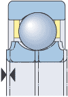 Axial internal clearance of four-point contact ball bearings